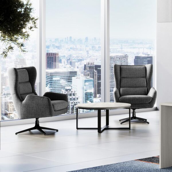 Office Source Lincoln High Back Gray Swivel Lounge Chair
