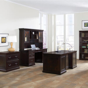 Office Source Markle Collection 5 Piece Wood Veneer Executive Furniture Layout