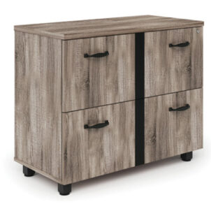Office Source Riveted Collection 2 Drawer Farmhouse Style Lateral File Cabinet