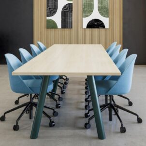 SurfaceWorks Journey Collection Rectangular 2-Piece Top Conference Room Table