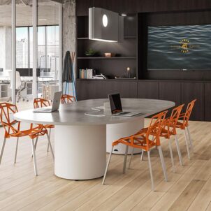 SurfaceWorks Ovation 120" x 42" Oval Conference Table