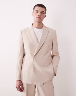 straight suit trousers in beige