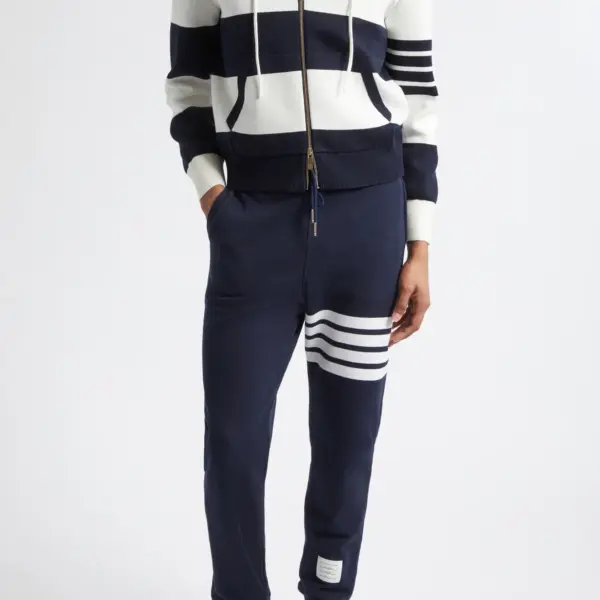 Hector Rugby Stripe Jacquard Zip Hoodie