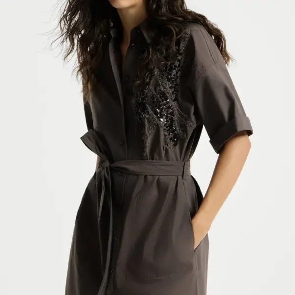 Dress with dazzling seabed embroidery