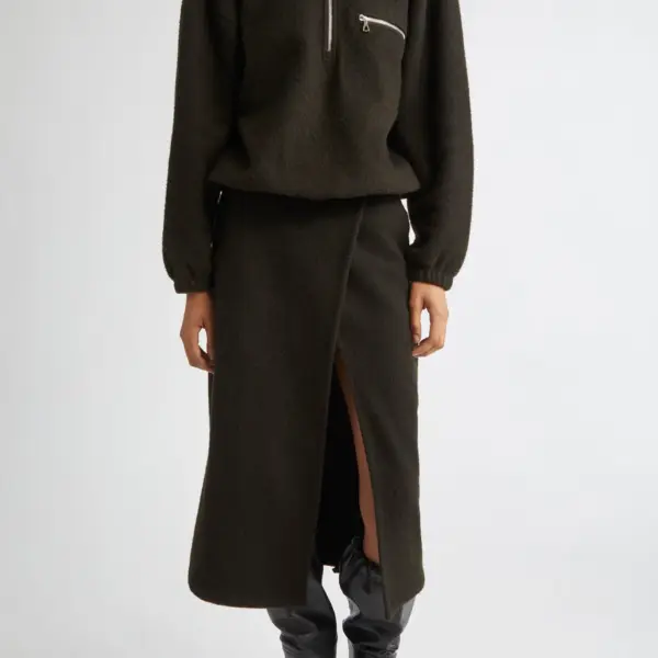 Wool Fleece Half Zip Sweatshirt
