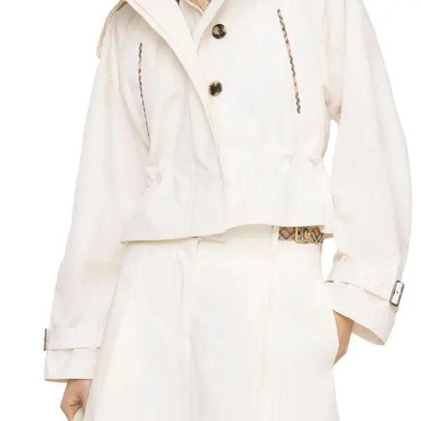 Check Trim Cotton Poplin Shorts