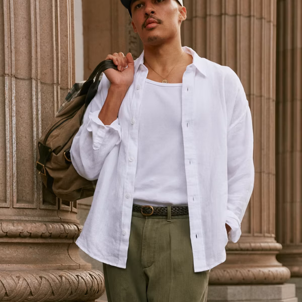 100% Linen Button-Up Shirt