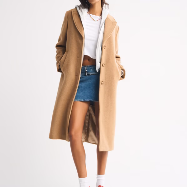 Wool-Blend Tailored Topcoat