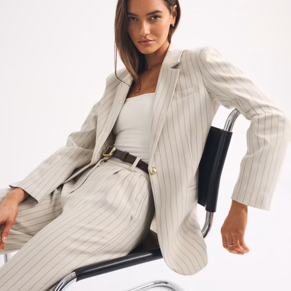 Nipped Waist Suiting Blazer