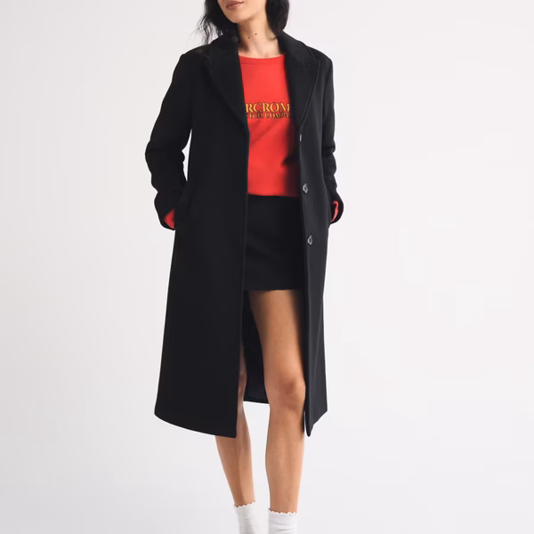 Wool-Blend Tailored Topcoat