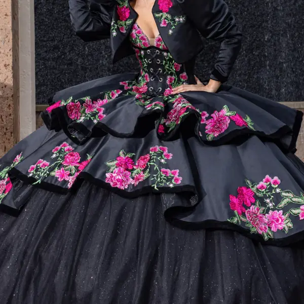 Sweetheart Charro Inspired Floral Ballgown