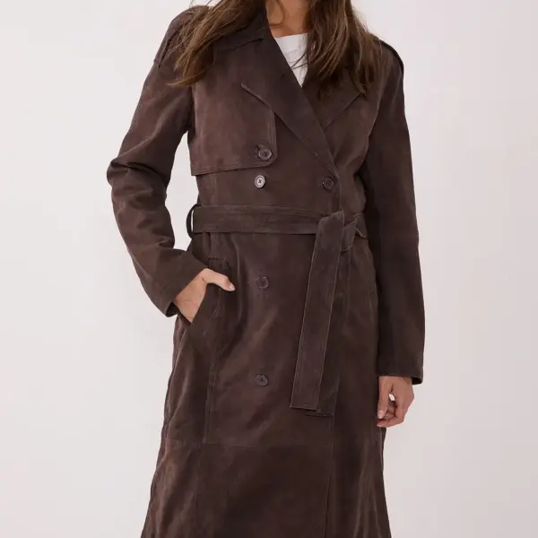 NastyGal Real Suede Trench Coat