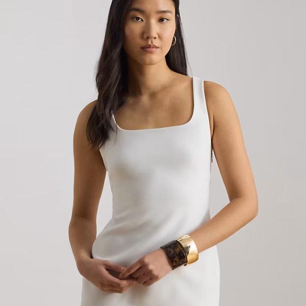 Twist-Back Crepe Sleeveless Gown