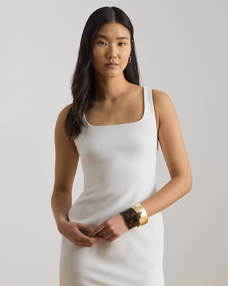 Twist-Back Crepe Sleeveless Gown