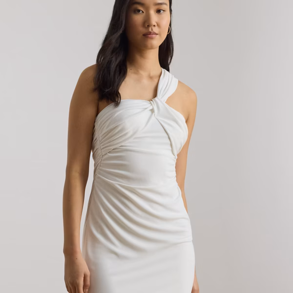 Twist-Front One-Shoulder Cocktail Dress