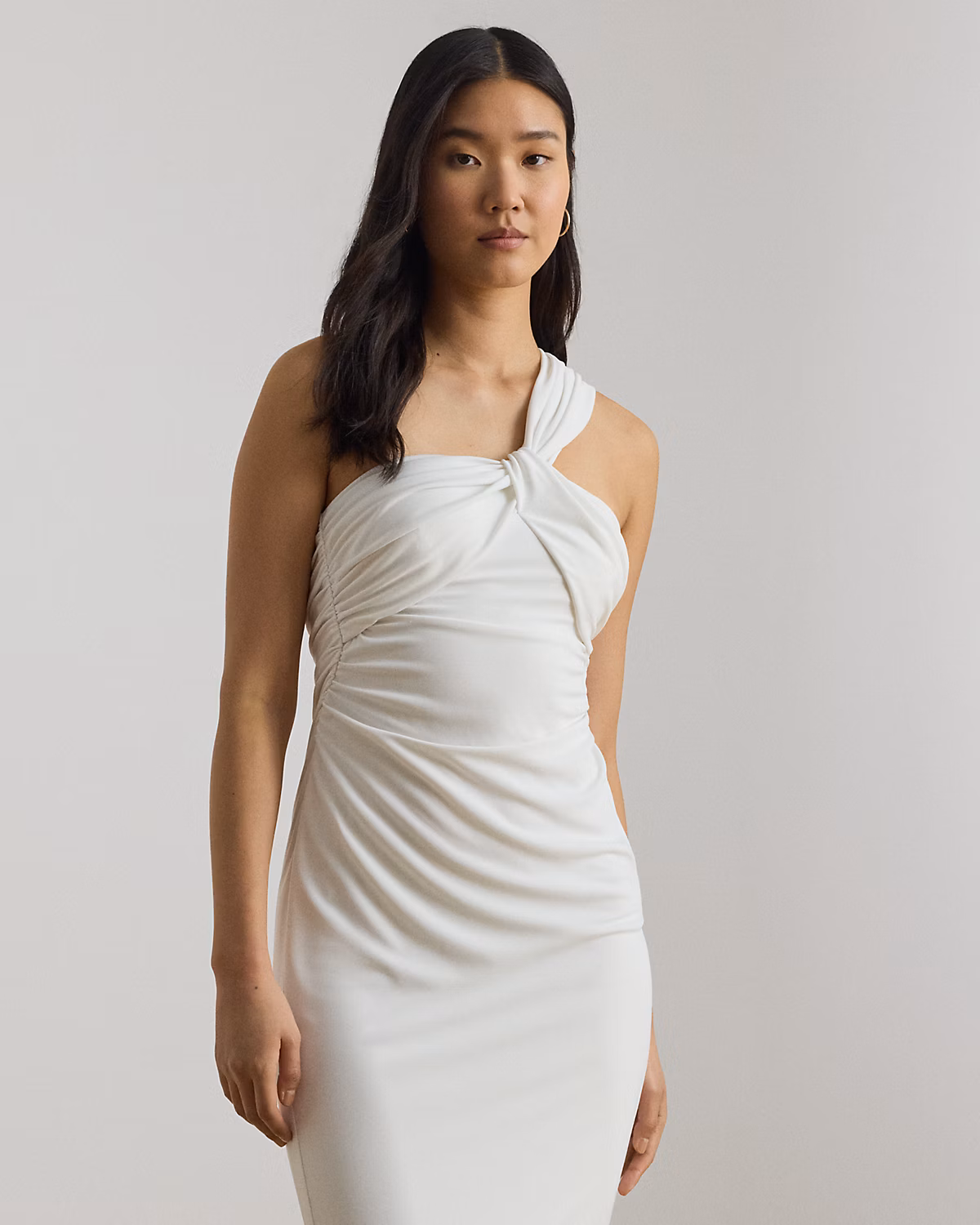 Twist-Front One-Shoulder Cocktail Dress