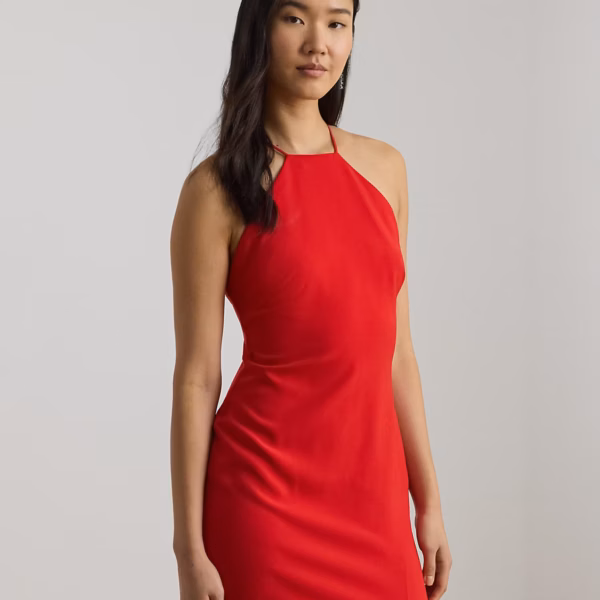 Double-Faced Crepe Halter Gown
