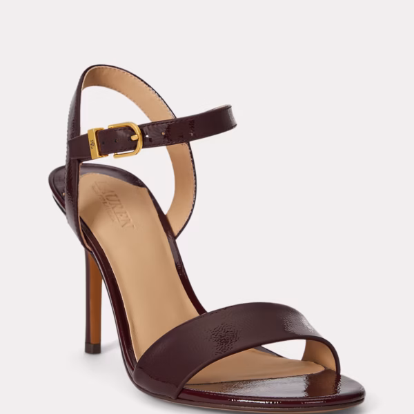 Gwen Crinkle Patent Leather Sandal