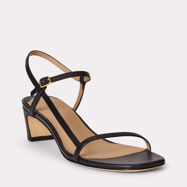 Lainee Mid-Heel Nappa Leather Sandal