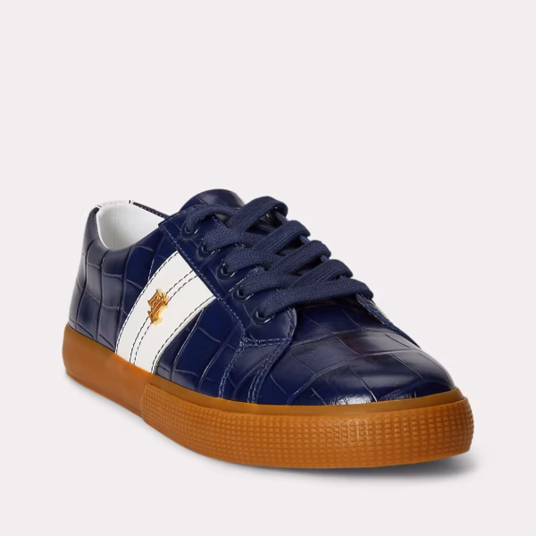 Janson II Croc-Embossed Leather Trainer