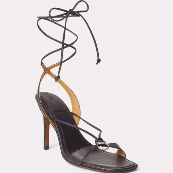 O-Ring Leather Wrap Sandal