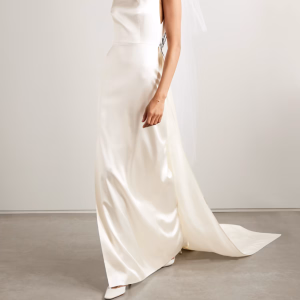 Emerson silk and wool-blend satin gown