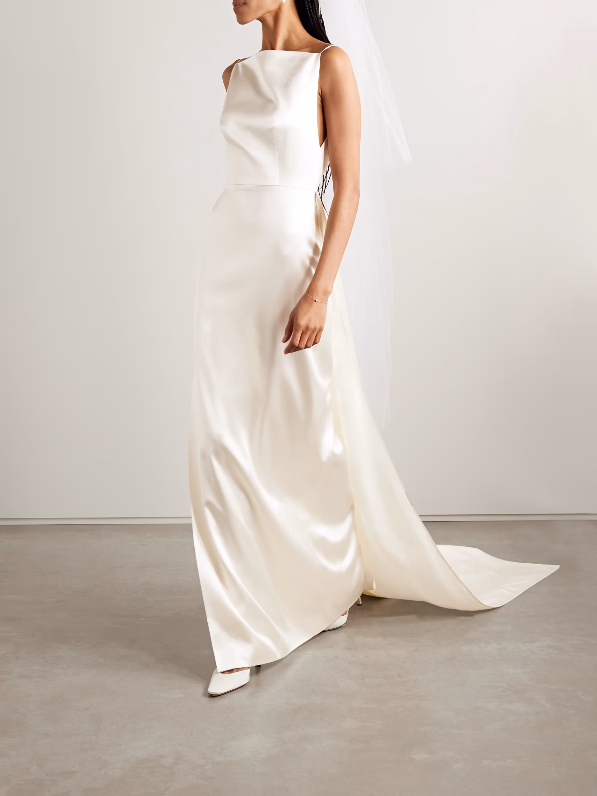 Emerson silk and wool-blend satin gown