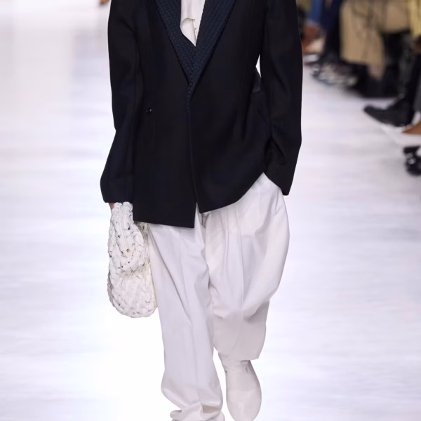 Intrecciato satin-trimmed wool and mohair-blend blazer