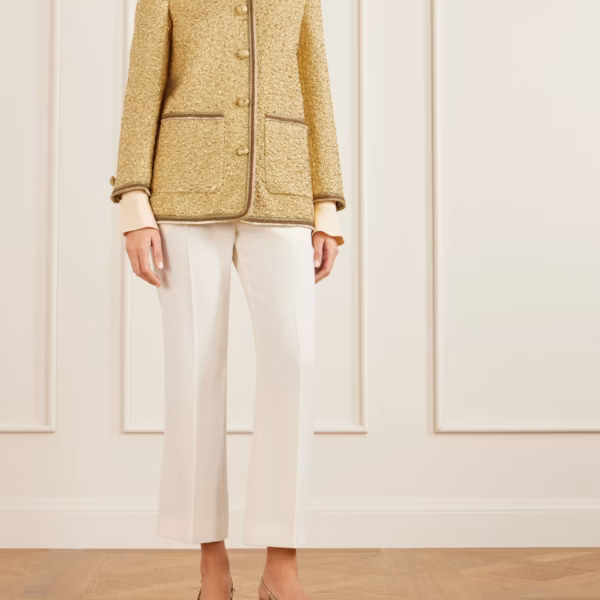 Metallic cloqué-jacquard jacket