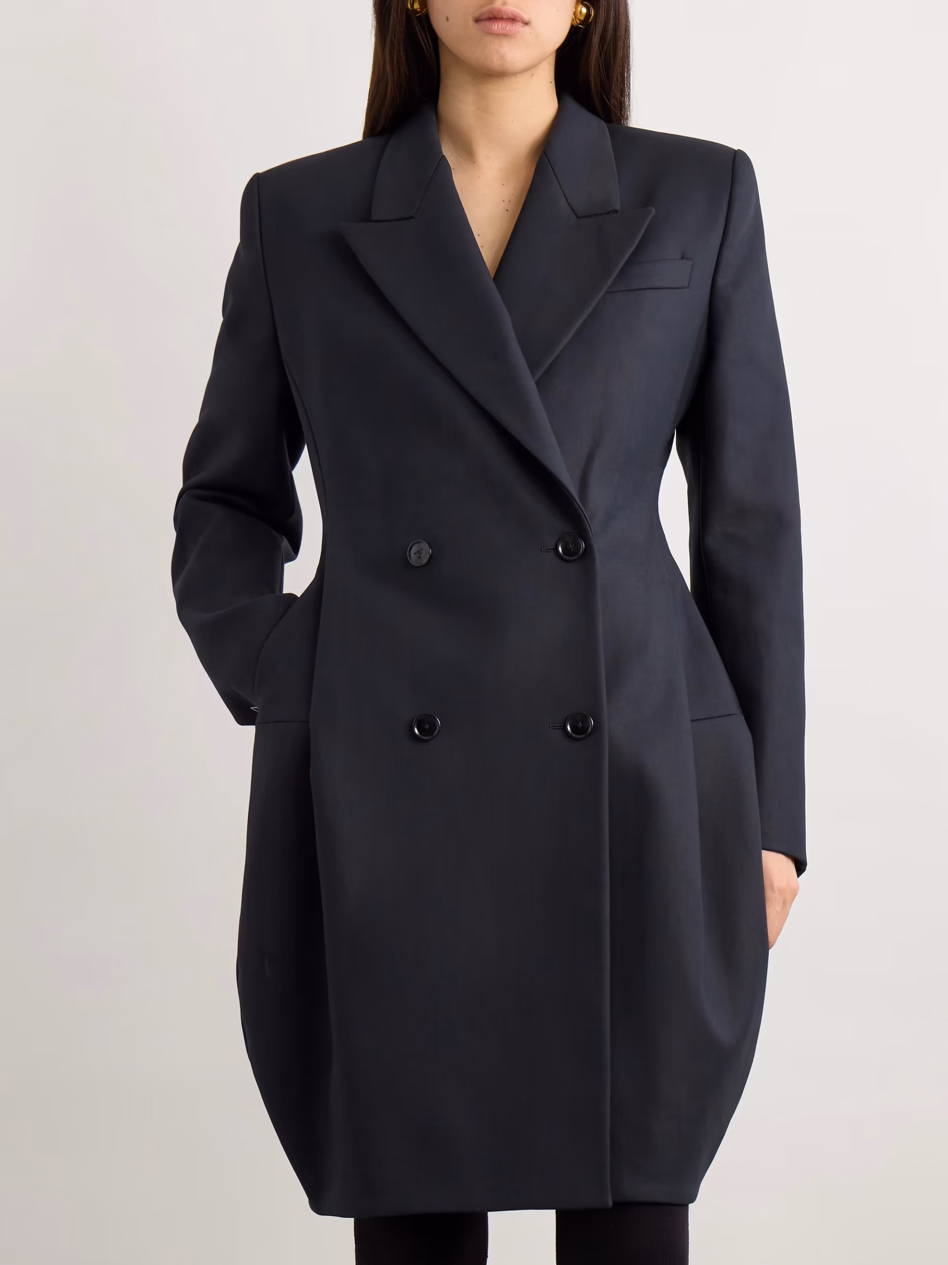 Double-breasted cotton blazer