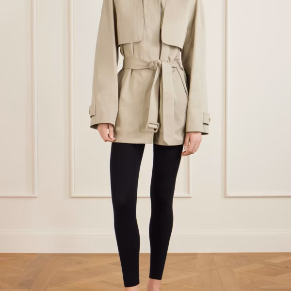 Tavoris belted brushed cotton-gabardine jacket