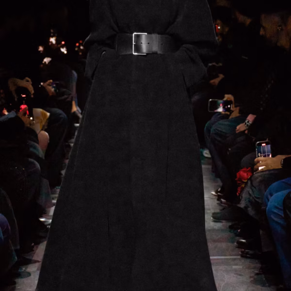 Belted brushed wool-blend coat