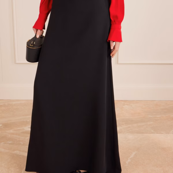 Silk-cady maxi skirt