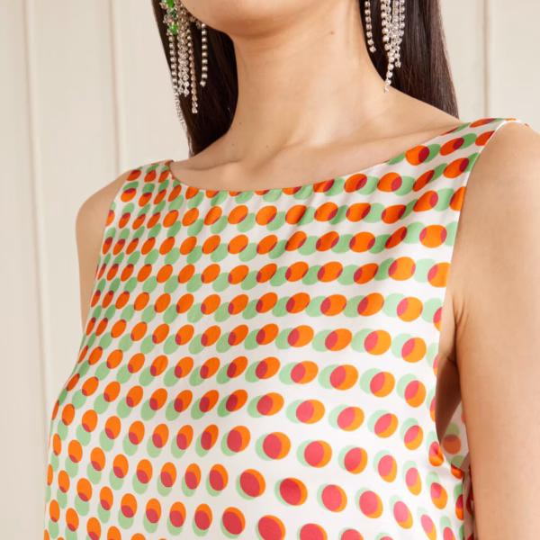 Polka-dot silk-satin maxi dress