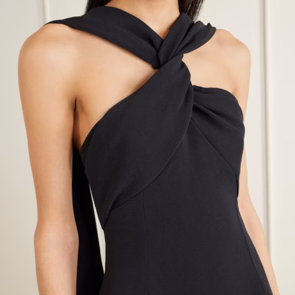 Rona twisted crepe halterneck gown