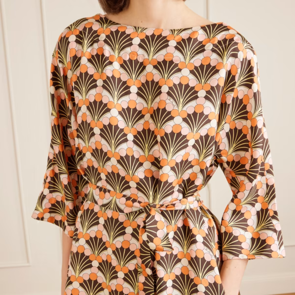 Muumuu silk-twill midi dress