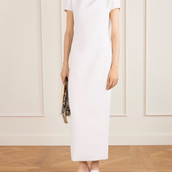 Iryl open-back draped crepe maxi dress