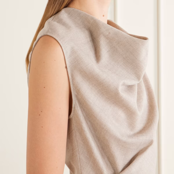 Draped virgin wool midi dress