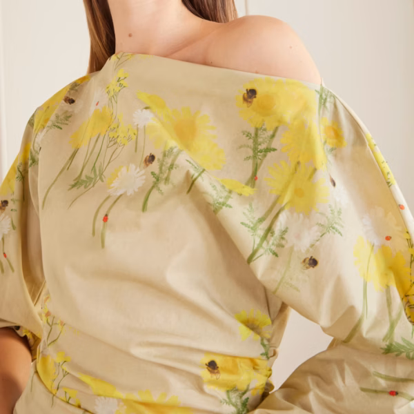 Ezra floral-print cotton-blend midi dress