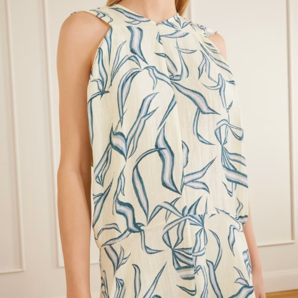 Sybella printed linen and silk-blend maxi dress