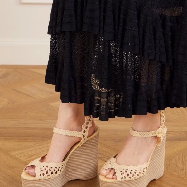 Bossa Nova 130 crocheted raffia platform sandals
