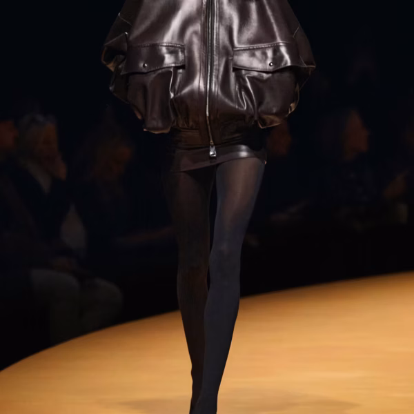 Daemon oversized shearling-trimmed leather jacket