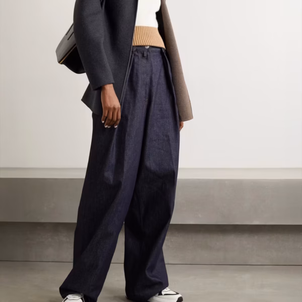 Jimi reversible belted leather-trimmed cashmere-blend jacket
