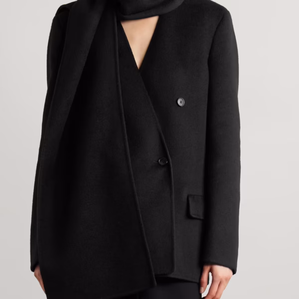 Calitra scarf-detailed double-breasted cashmere blazer