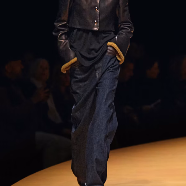 Jodie cropped shearling-trimmed leather jacket