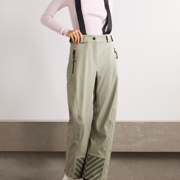 Bia grosgrain-trimmed wool-blend salopettes