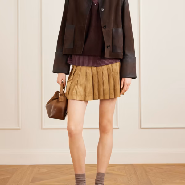 Distressed suede jacket