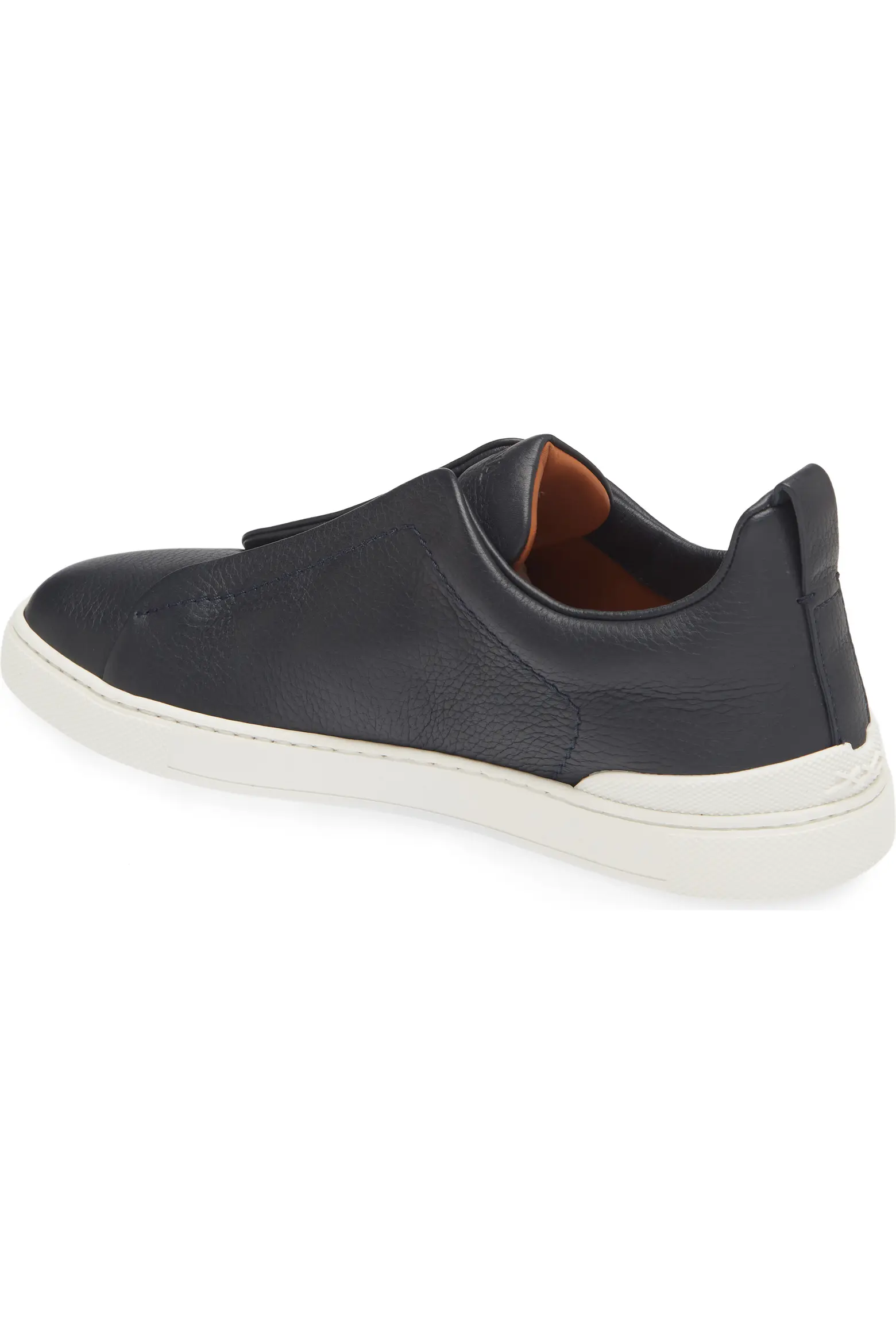 Triple Stitch Deerskin Leather Slip-On Sneaker