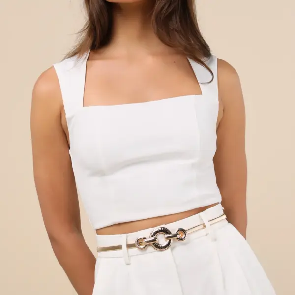 Arnona Gold Hammered Geometric Chain Belt