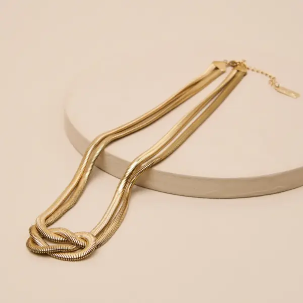 Hebah Gold Snake Chain Knotted Necklace